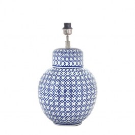 Lampa ceramiczna niebieska  MAKAU w stylu hampton